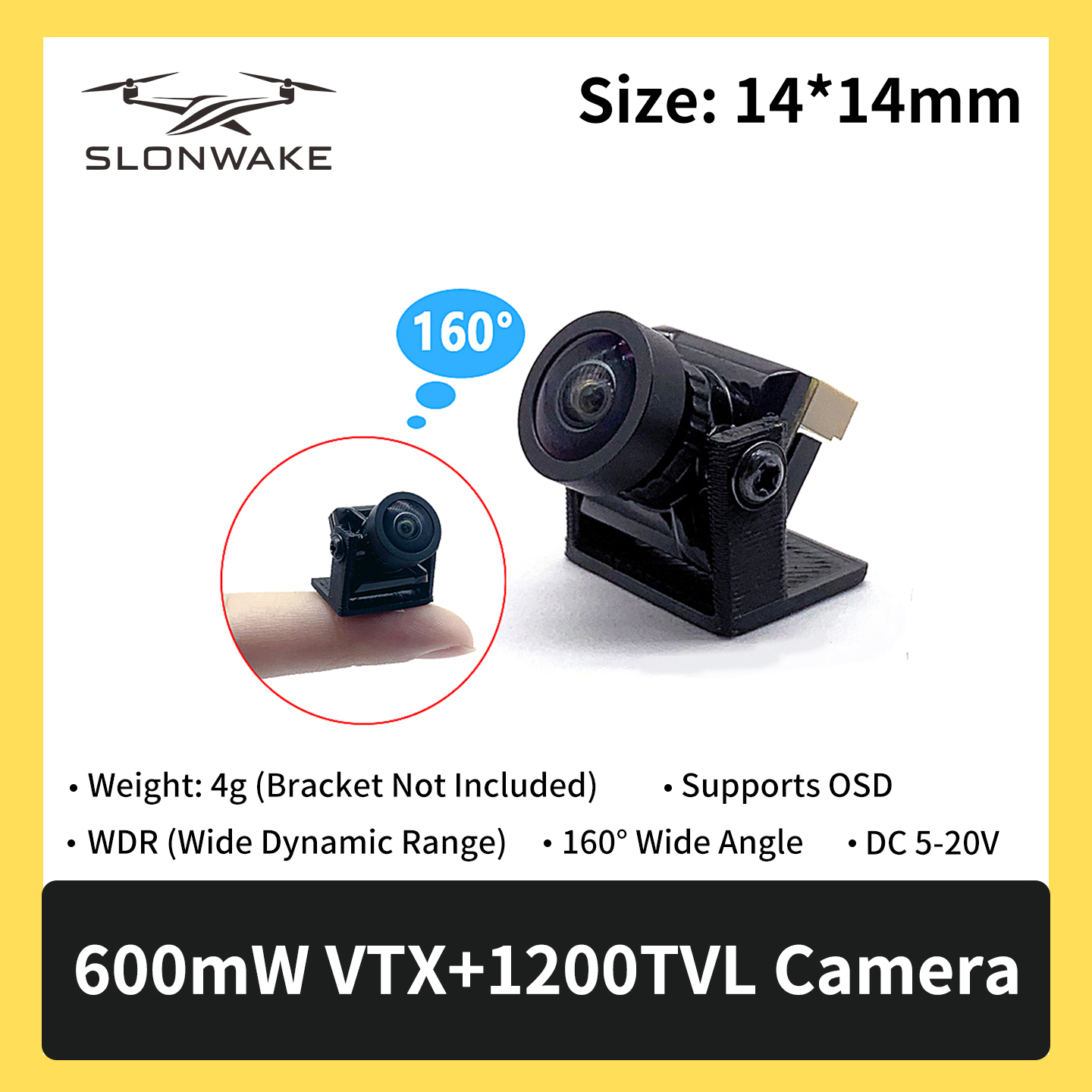 SLONWAKE 5.8G 600mW 7-24V FPV  - Drone Rc Camera ulasan dan harga