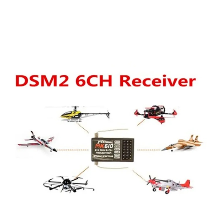 DSM2 MK610 AR6100 2.4G 6CH RC  - Rc Transmitter Drone ulasan dan harga