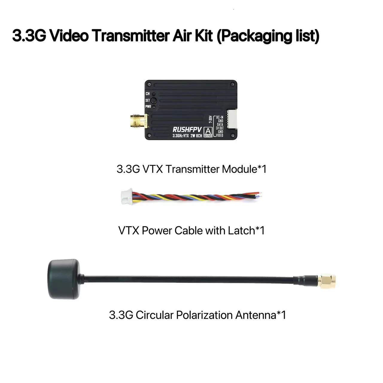 RUSHFPV 3.3G 2W VTX Transmitte - Rc Airplane Drone ulasan dan harga