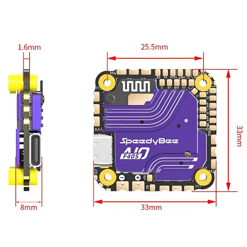 SpeedyBee F405 AIO Flight Cont - Drone Rc Racing ulasan dan harga