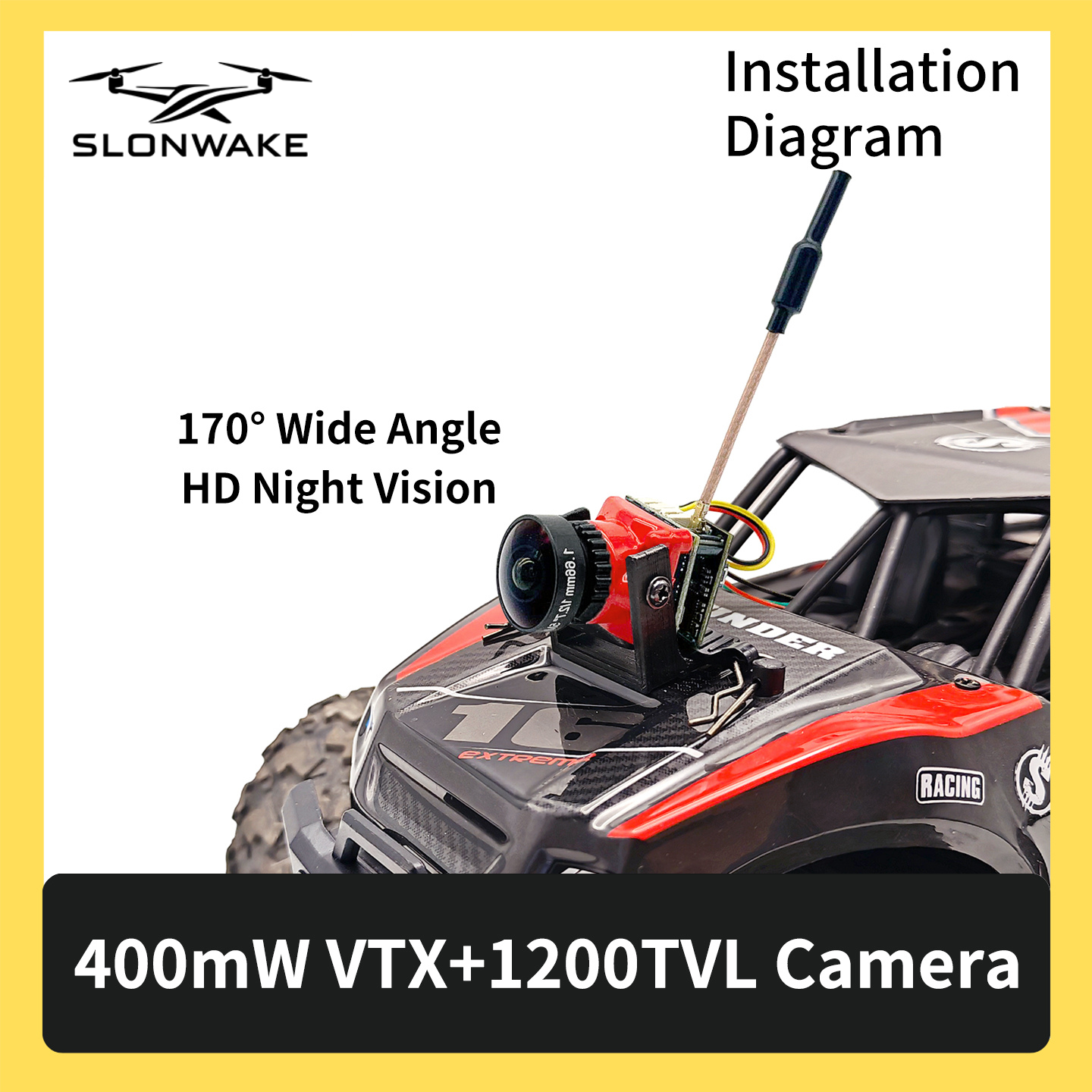 SLONWAKE 5.8G 48CH FPV 400mw V - Drone Rc Racing ulasan dan harga